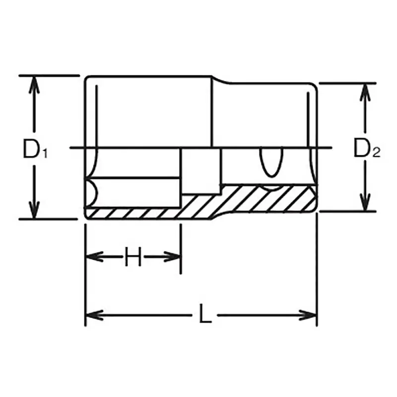 1/2 Sq. Dr. Chrome SAE 6 Point Socket  1.7/16" - Image 2