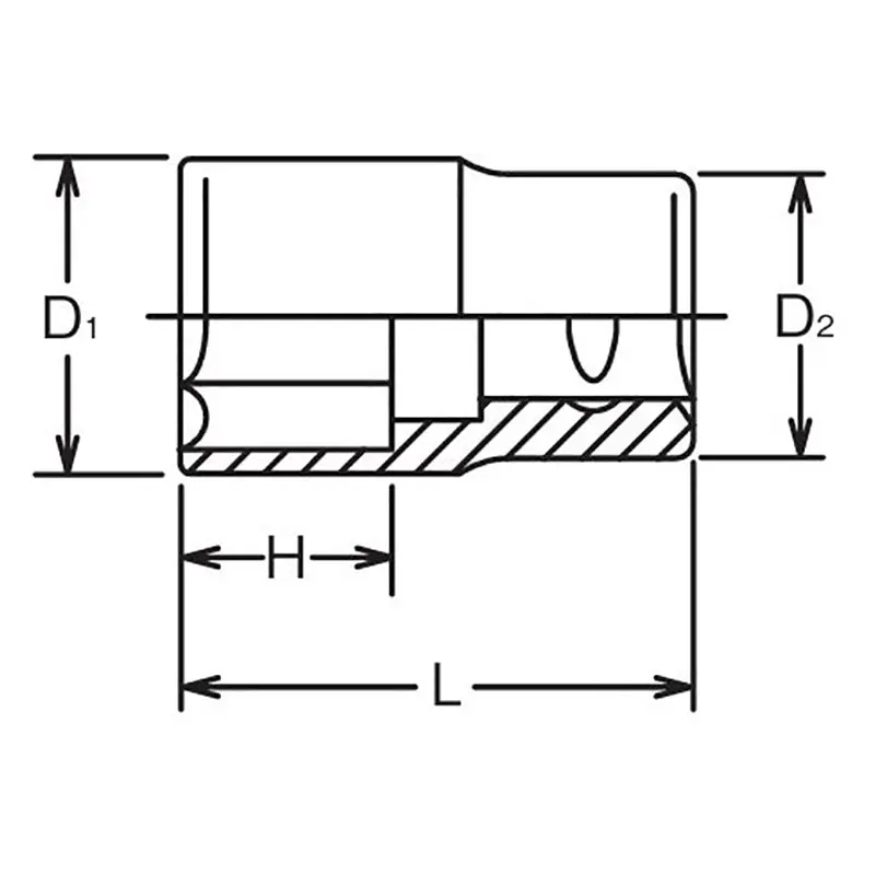 1/2 Sq. Dr. Chrome 6 Point Metric Socket  16mm - Image 2