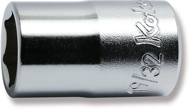 1/2 Sq. Dr. Chrome SAE 6 Point Socket  19/32"