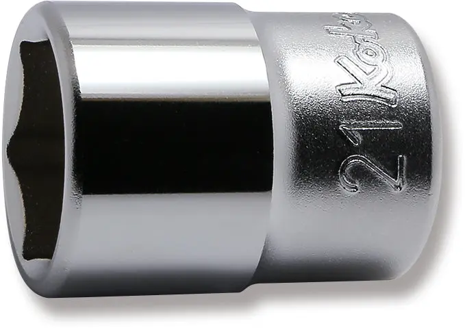 1/2 Sq. Dr. Chrome 6 Point Metric Socket  21mm