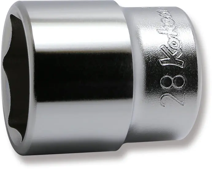 1/2 Sq. Dr. Chrome 6 Point Metric Socket 28mm