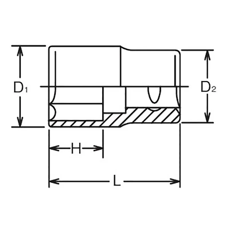 1/2 Sq. Dr. Chrome SAE 6 Point Socket  7/8" - Image 2