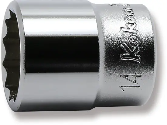 1/4 Sq. Dr. 12 Point chrome METRIC Socket  14mm
