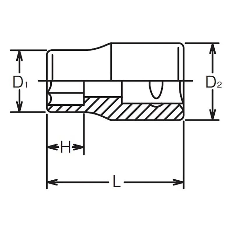 1/4 Sq. Dr. 12 Point chrome METRIC Socket 3.5mm - Image 2