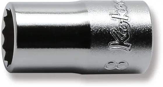 1/4 Sq. Dr. 12 Point chrome METRIC Socket 8mm