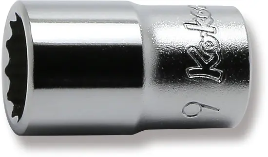1/4 Sq. Dr. 12 Point chrome METRIC Socket 9mm