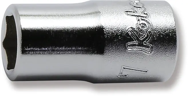 1/4 Sq. Dr. 6 point chrome Metric Socket 7mm