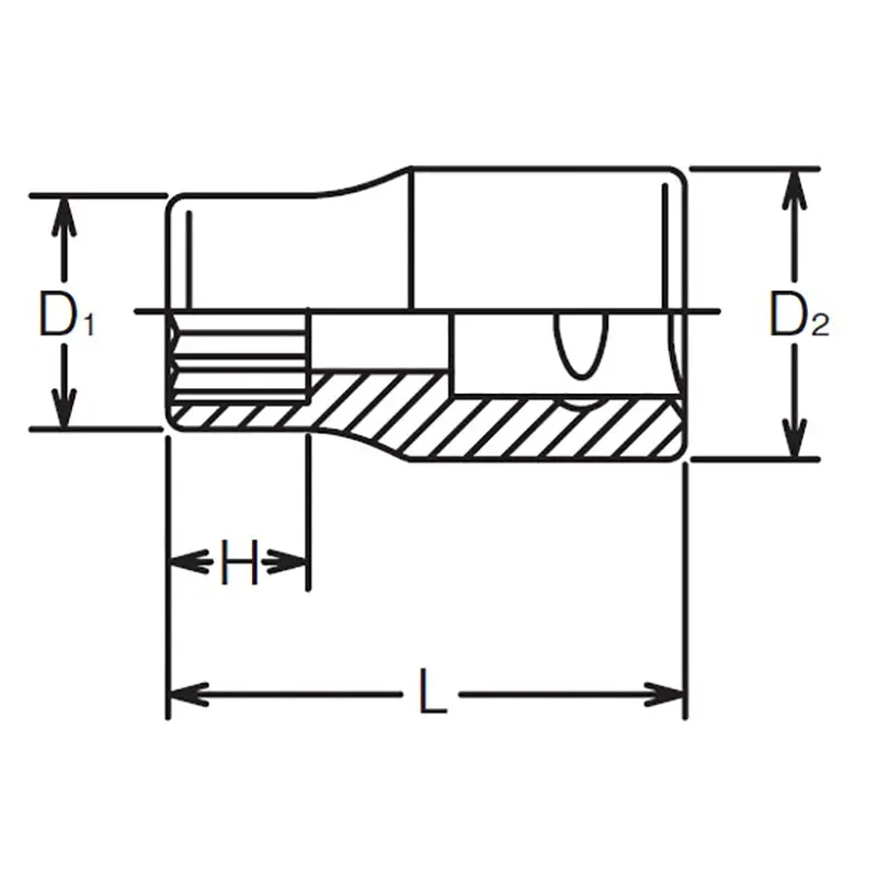 1/4 Sq. Dr. 6 point chrome SAE Socket  9/32 - Image 2