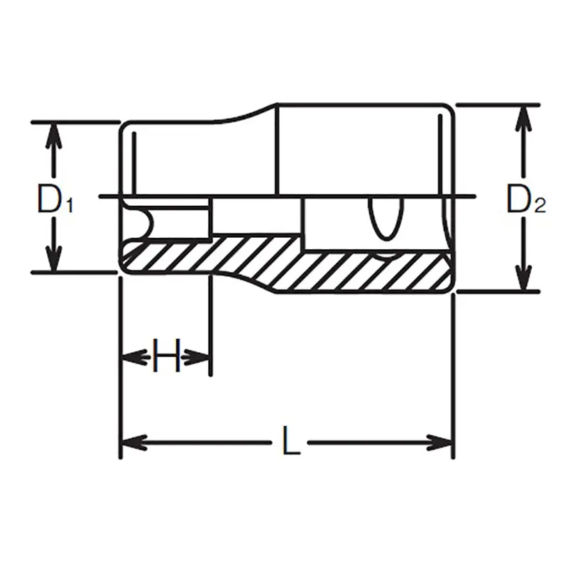 1/4 Sq. Dr. TORX® E8 Socket - Length 22mm - Image 2