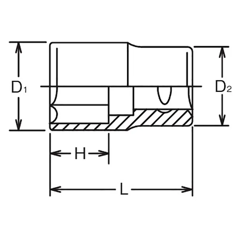 1 Sq. Dr. Socket  2.11/16 6 point Length 86mm - Image 2