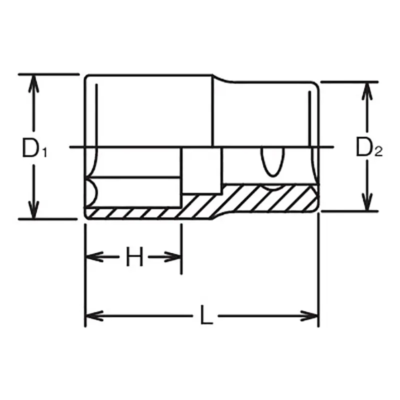 1 Sq. Dr. Socket  3.1/8 6 point Length 95mm - Image 2