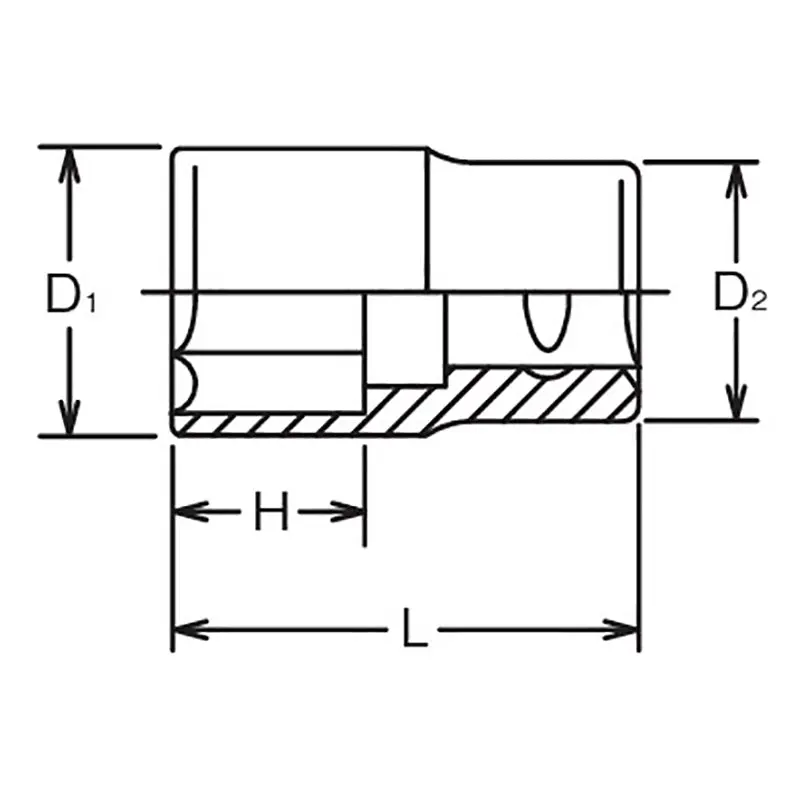 1 Sq. Dr. Socket 35mm 6 point Length 65mm - Image 2