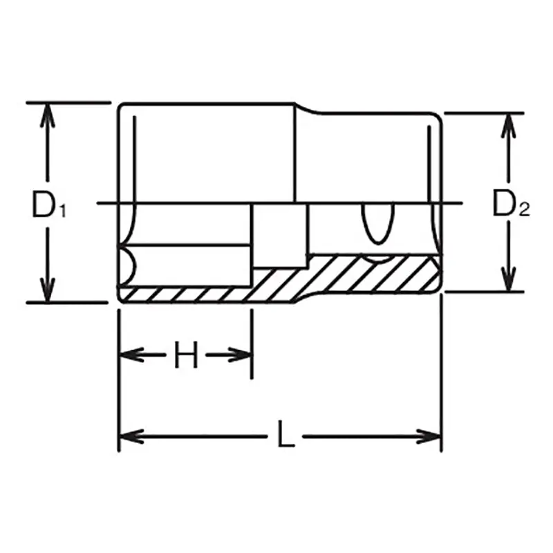 3/4 Sq. Dr. Socket 7/8 6 point Length 50mm - Image 2