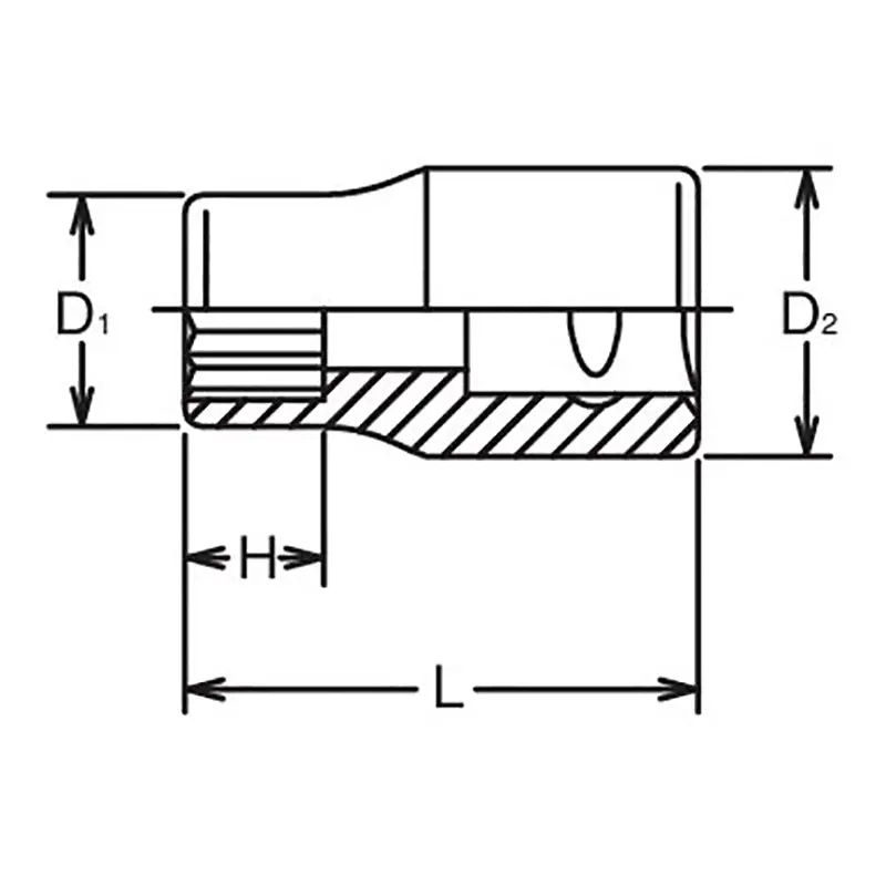 3/8 Sq. Dr. 12 Point SAE Chrome Socket in 1" - Image 2