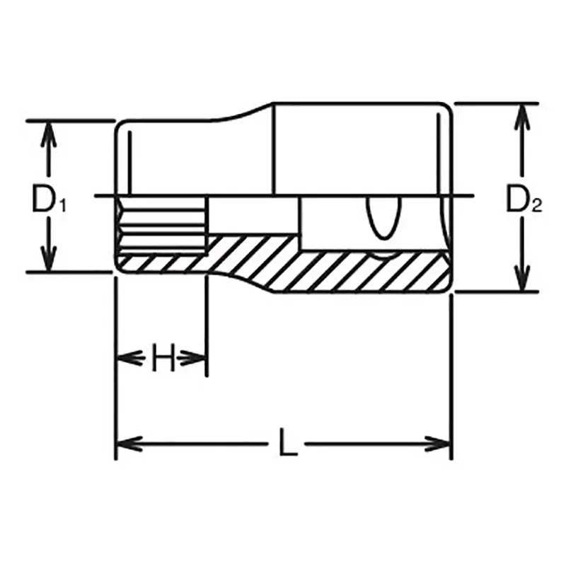 3/8 Sq. Dr. Socket  18mm 12 point Length 30mm - Image 2