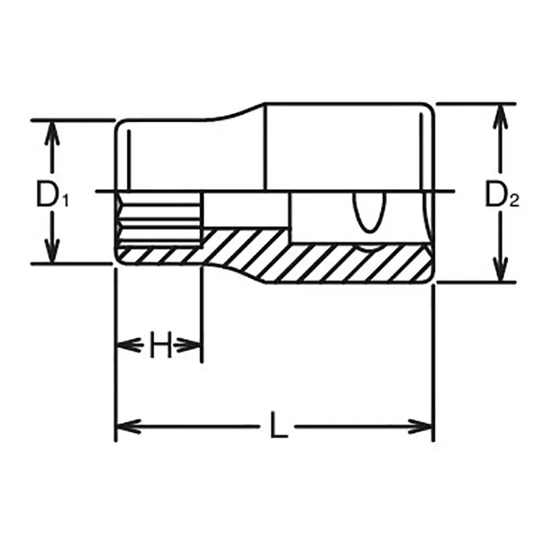 3/8 Sq. Dr. Socket  7mm 12 point Length 26mm - Image 2