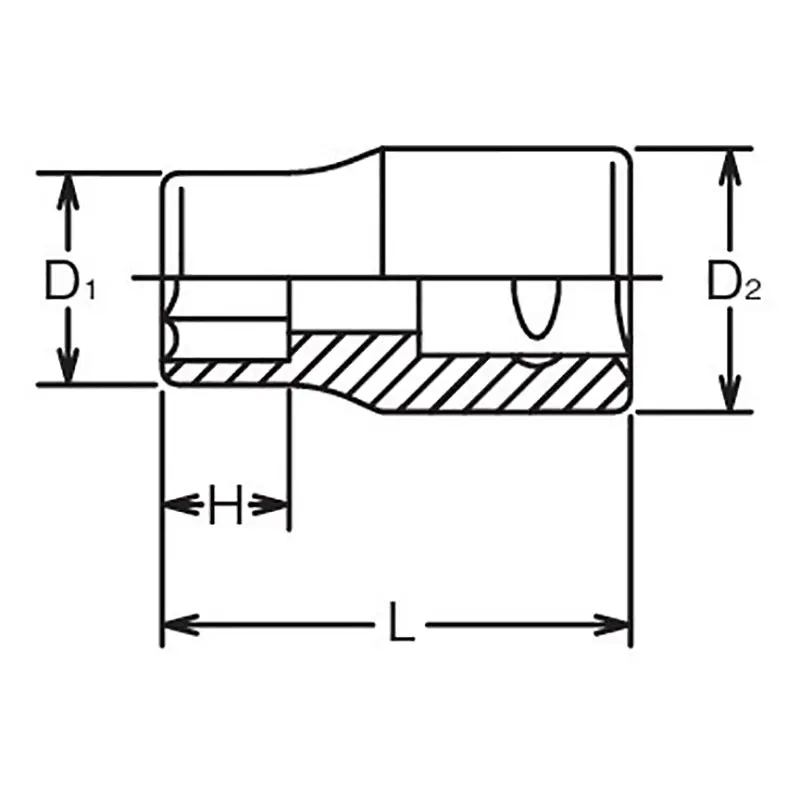 3/8 Sq. Dr. 6 point Metric Chrome Socket in 5.5mm - Image 2