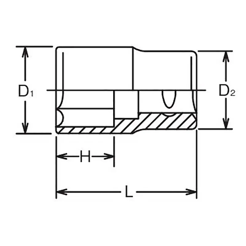 1/2 Sq. Dr. Socket Whitworth 1/2 6 point Length 40mm - Image 2