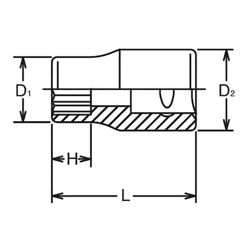 3/8 Sq. Dr. Socket Whitworth 3/16 12 point Length 26mm - Image 2