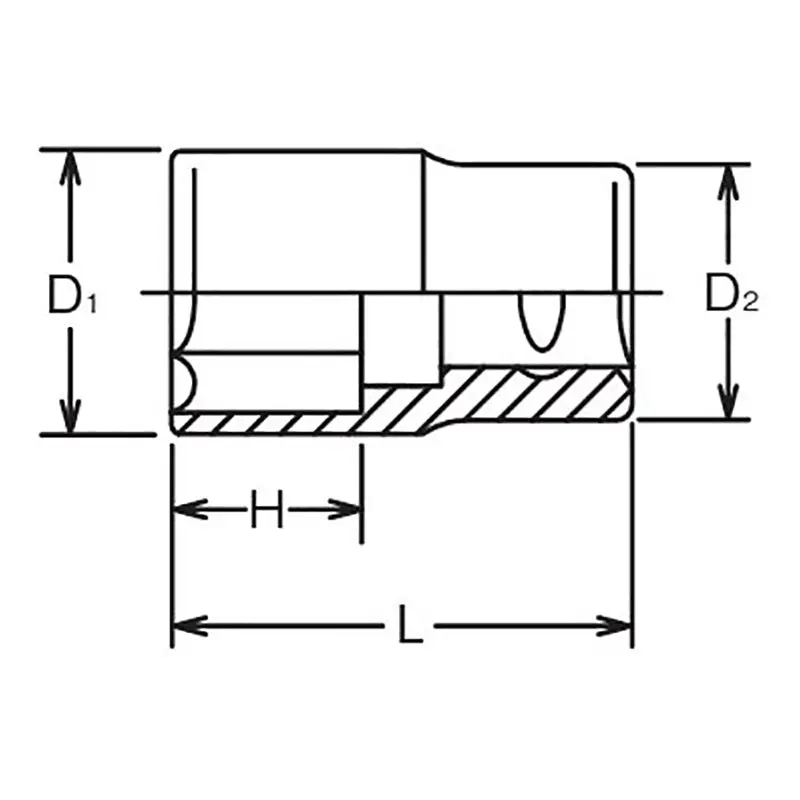 1/2 Sq. Dr. Socket Whitworth 3/16 6 point Length 37mm - Image 2