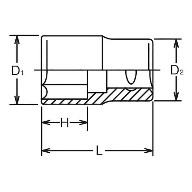1/2 Sq. Dr. Socket Whitworth 5/16 6 point Length 37mm - Image 2