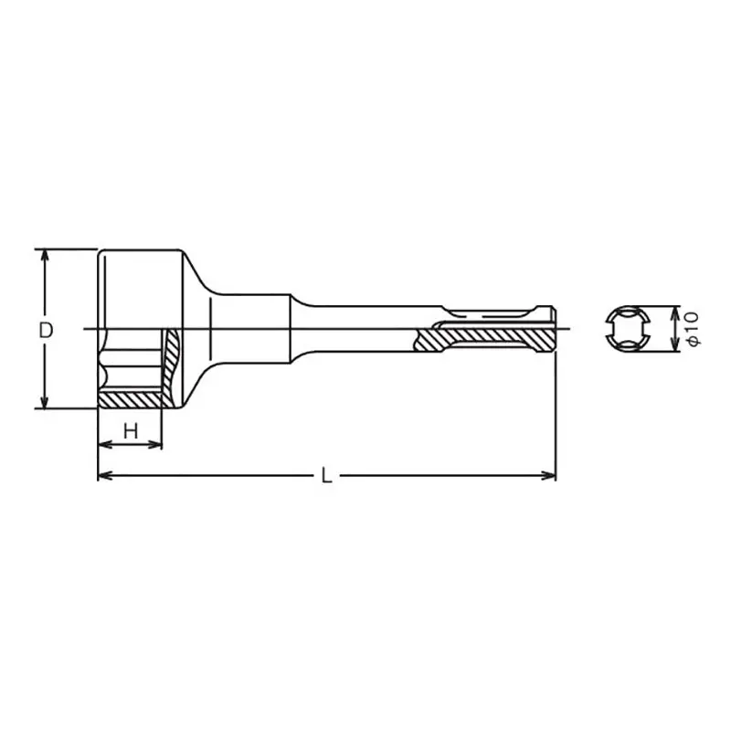 Hammer Drill Shank    24mm 6 point 100mm For Construction site - Image 2
