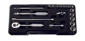 1/4 Sq. Dr. 18 Piece 6-Point Metric Socket set 4-13mm