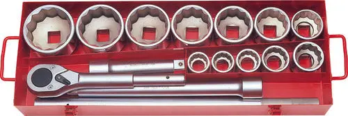 1 Sq. Dr. 15 Piece 12-Point Metric Socket Set 32-80mm