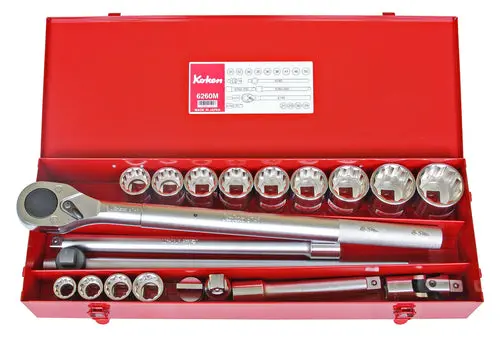 3/4 Sq. Dr. Socket Set 12 point 20 pieces