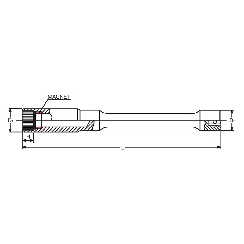 3/8 Sq. Dr. Extension 12-Point Magnetic Spark Plug Socket  14mm - Image 2