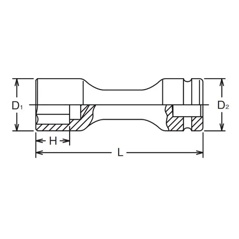 1 Sq. Dr. Extension Socket 30mm 6 point Length 170mm - Image 2