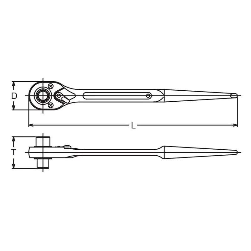Spud Ratchet 10 x 13mm 12 point Length 250mm - Image 2