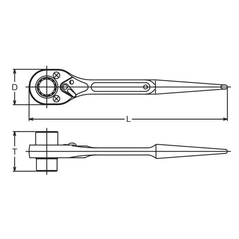 Spud Ratchet 17 x 21mm 12 point Length 250mm - Image 2
