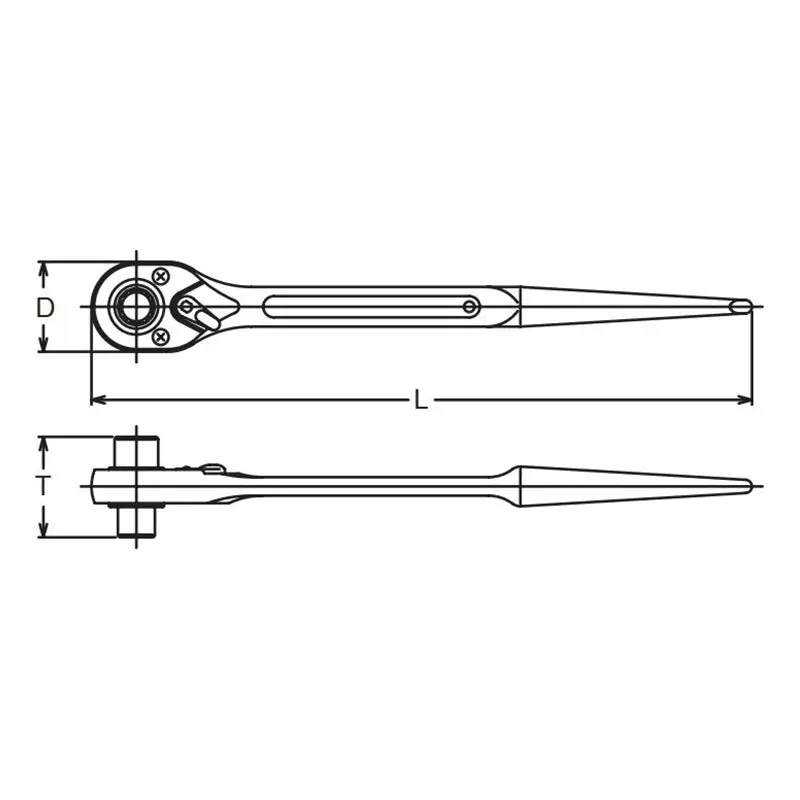 Spud Ratchet 17 x 21mm 12 point Length 380mm - Image 2