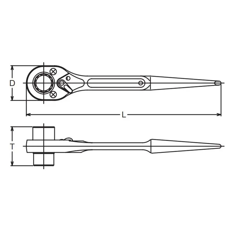 Spud Ratchet 23 x 26mm 12 point Length 380mm - Image 2