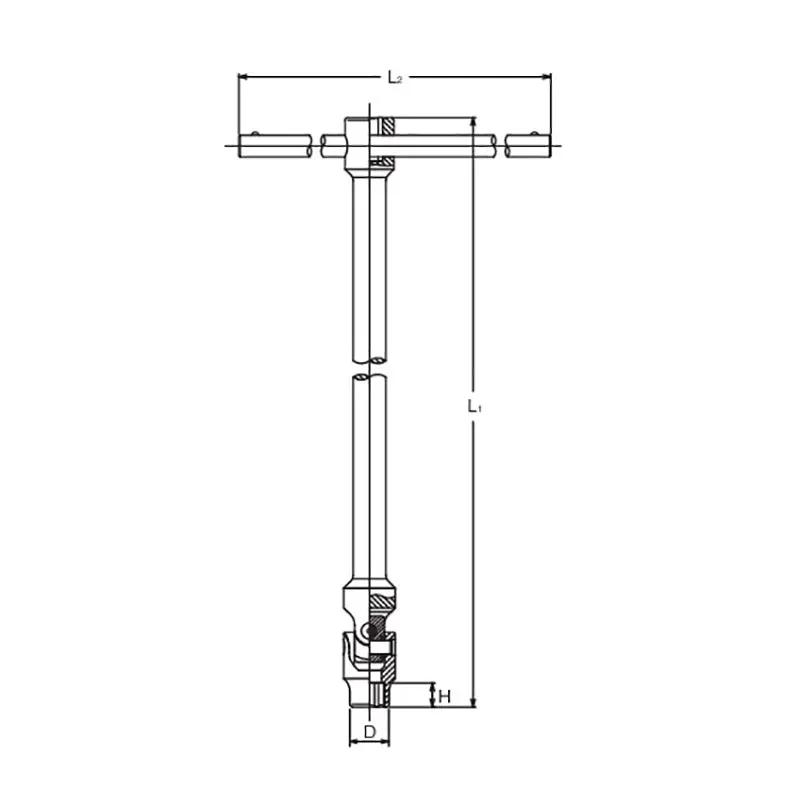 T Handle Universal Socket 14mm 6 point Length 800 x 190mm - Image 2