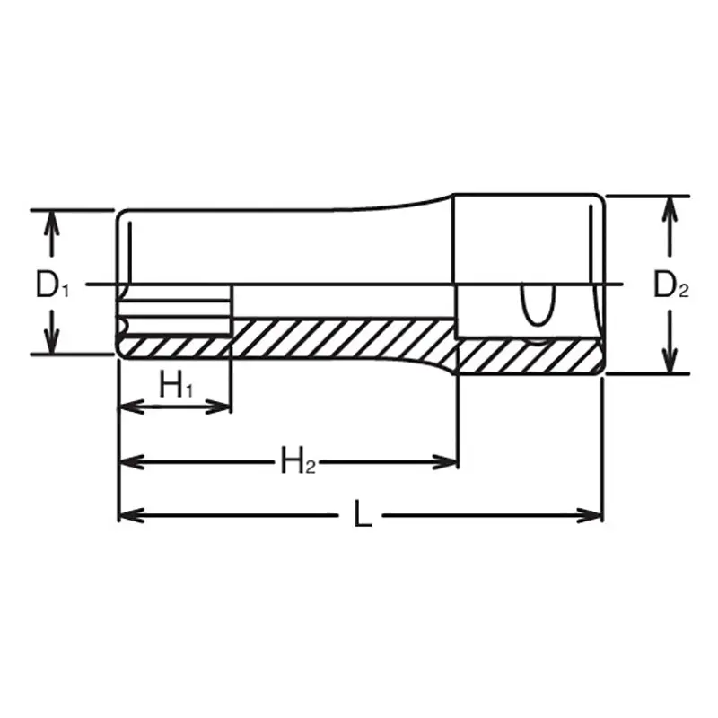 1/2 Sq. Dr. Socket  18mm Surface Length 77mm - Image 2