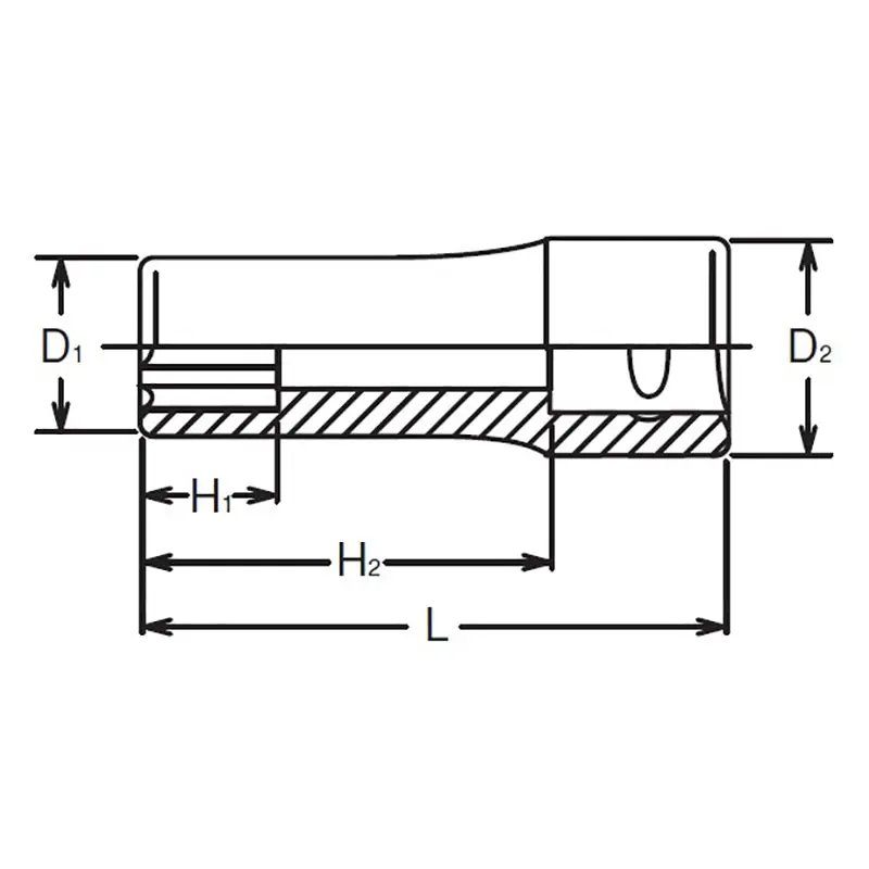 1/4 Sq. Dr. Socket 14mm Surface Length 50mm - Image 2