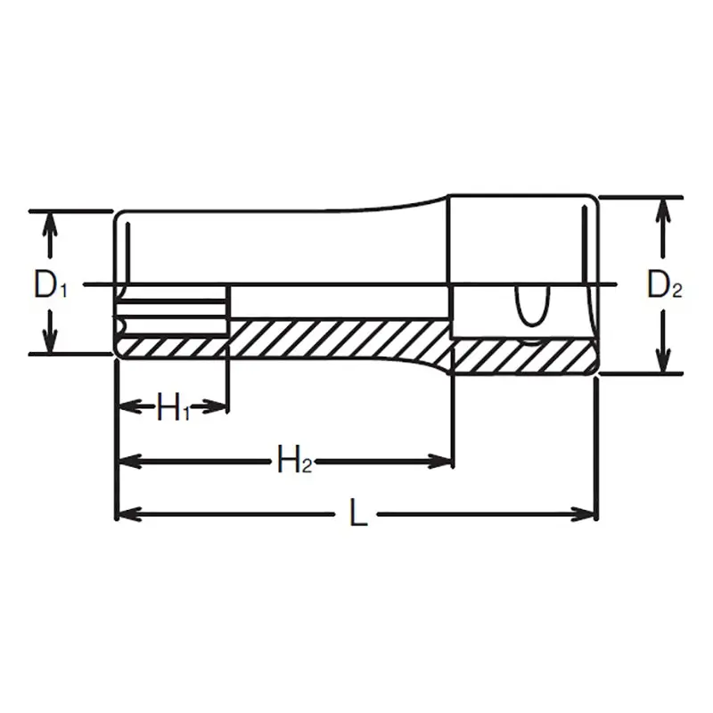 1/4 Sq. Dr. Socket  9mm Surface Length 50mm - Image 2