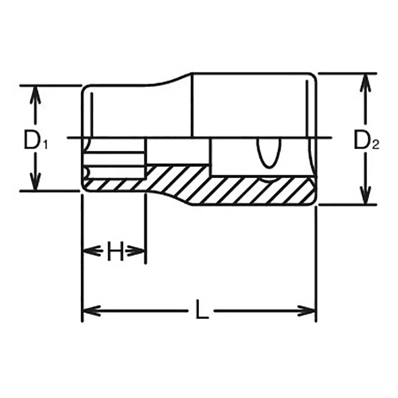 3/8 Sq. Dr. Socket  6mm Surface Length 26mm - Image 2