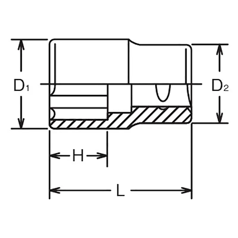 1/2 Sq. Dr. Socket  23mm Surface Length 40mm - Image 2