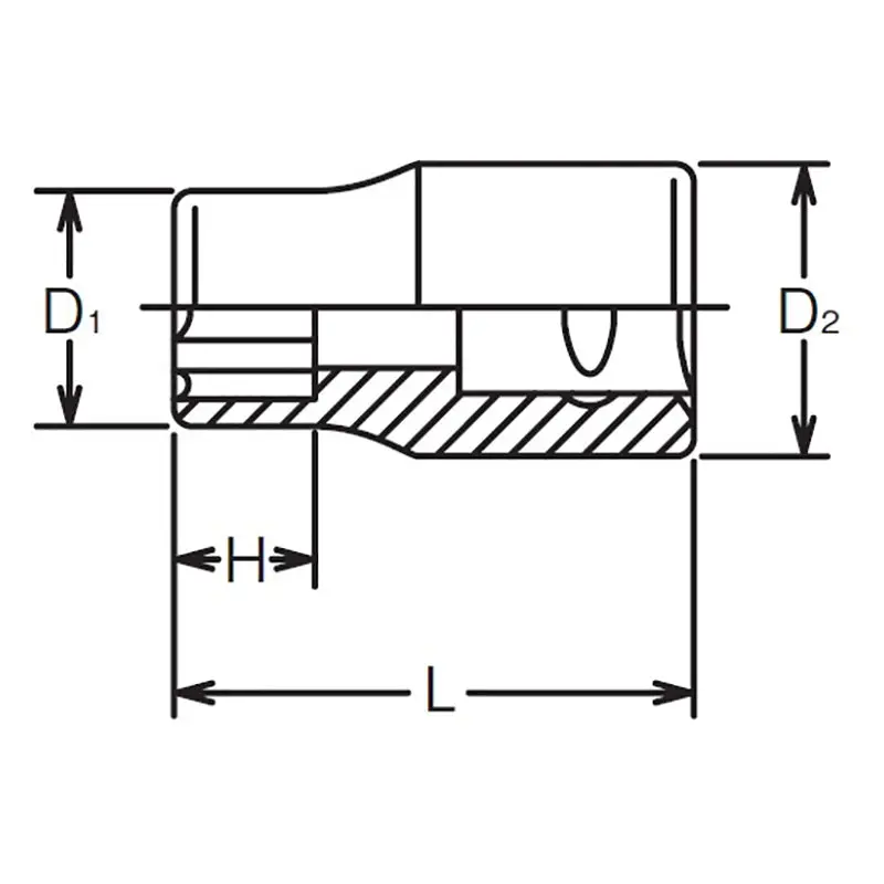 1/4 Sq. Dr. Socket  11mm Surface Length 22mm - Image 2