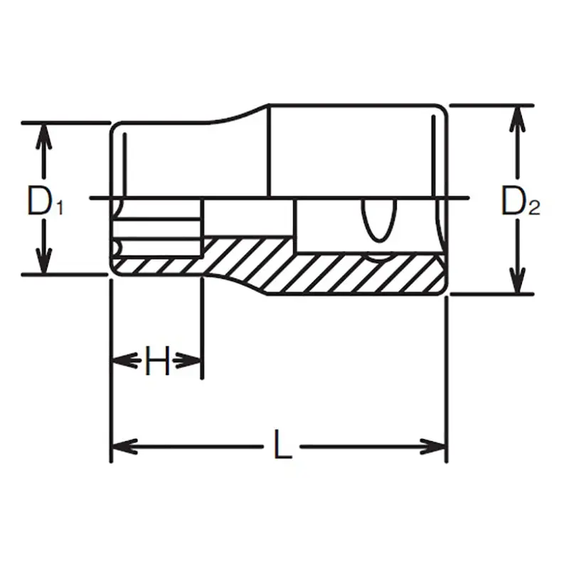 1/4 Sq. Dr. Socket 9mm Surface Length 22mm - Image 2