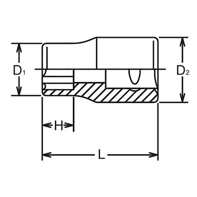 3/8 Sq. Dr. Socket 10mm Surface Length 26mm - Image 2