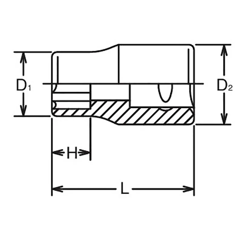 3/8 Sq. Dr. Socket  14mm Surface Length 27mm - Image 2