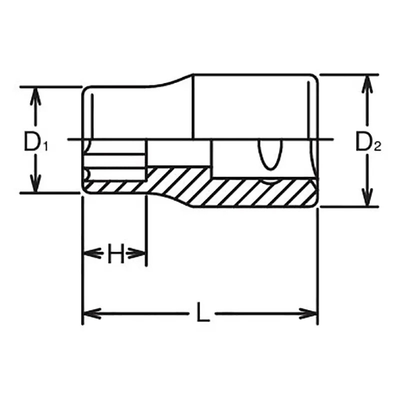 3/8 Sq. Dr. Socket 23mm Surface Length 33mm - Image 2