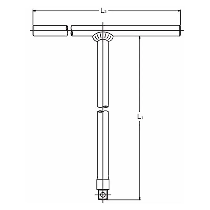 T Handle  1/2 Square Length 267 x 255mm - Image 2