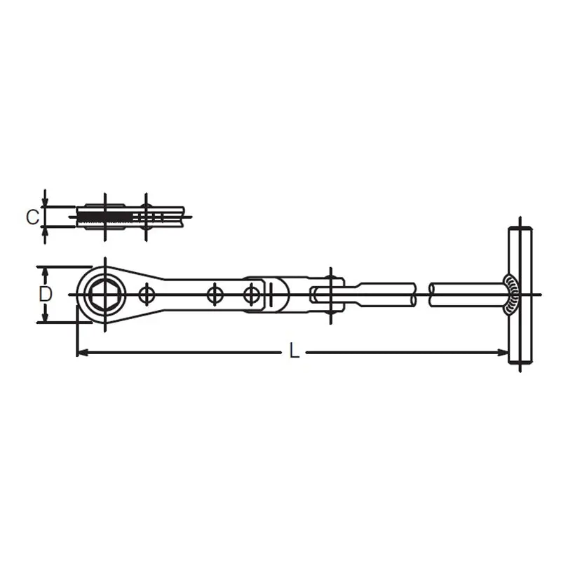 Push and Pull Ratchet  10mm 6 point Length 297mm - Image 2
