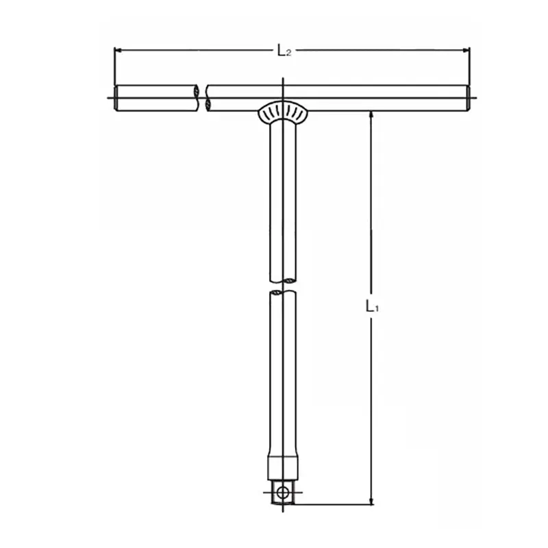 T Handle 3/8 Square Length 236 x 200mm Sliding Bar Free Turn Grip - Image 5