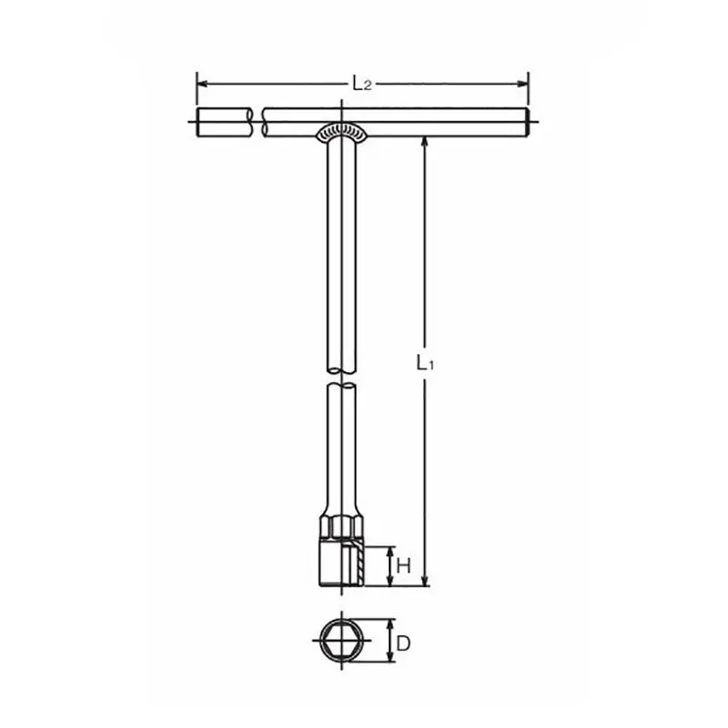 T Handle Socket 1/2 6 point Length 300 x 250mm - Image 2